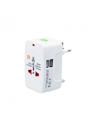 International Plug Adaptor with Dual USB Port