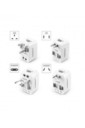 International Plug Adaptor with Dual USB Port