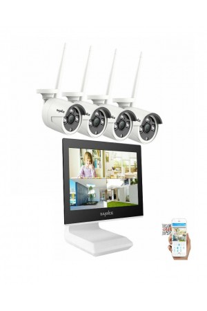 SANNCE 10.1" Monitor 4 Channel NVR, 3MP Camera Audio Wi-Fi IP Security System