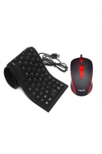 Flexible USB External Keyboard & Havit Optical Wired Mouse